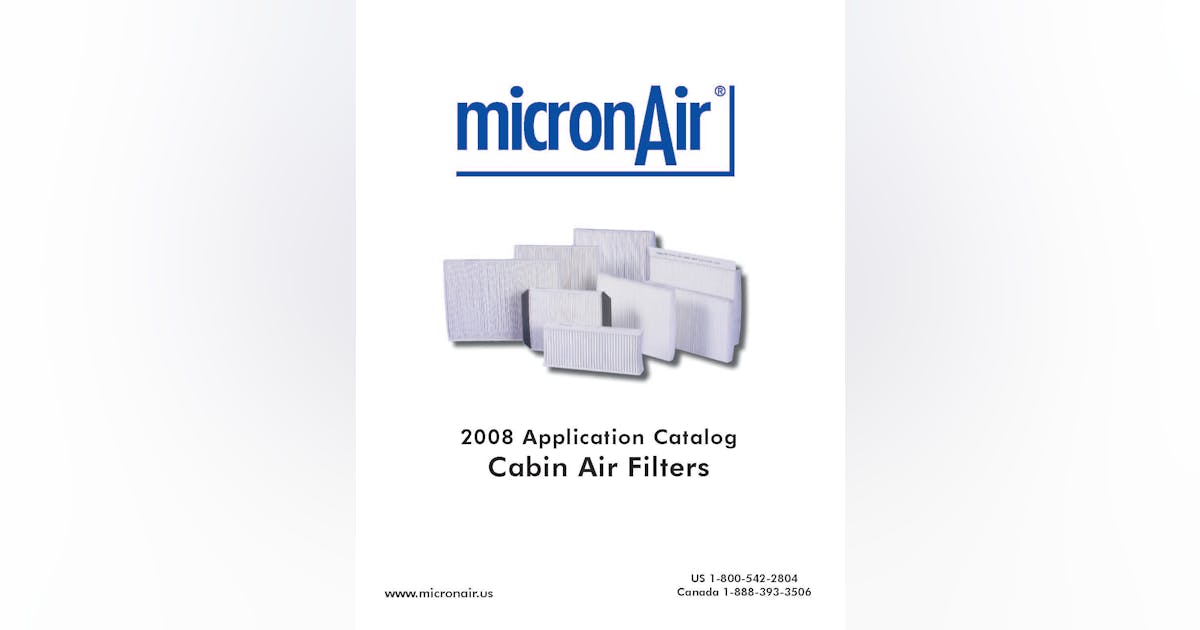 Cabin Air Filter Product Catalog Fleet Maintenance