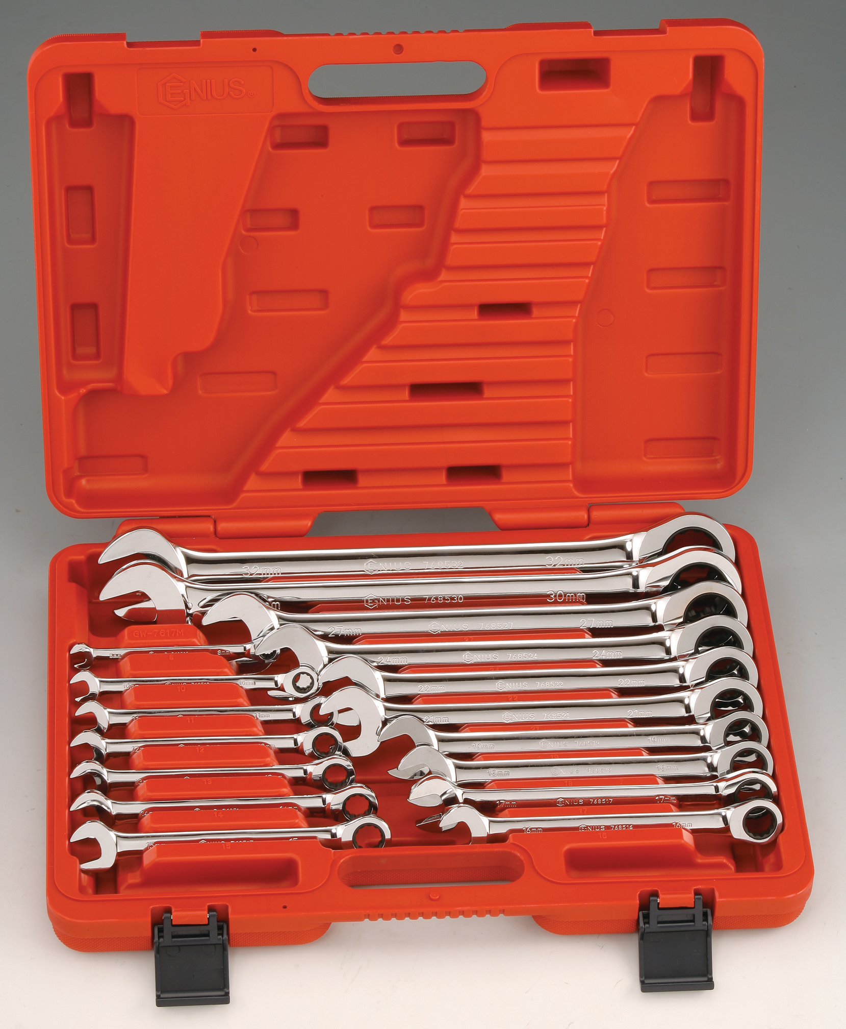 17pchighpolishcombinationratchetingwrenchsetnogw7617mand15pcsaecombinationratchetingwrenchsetno 10102935
