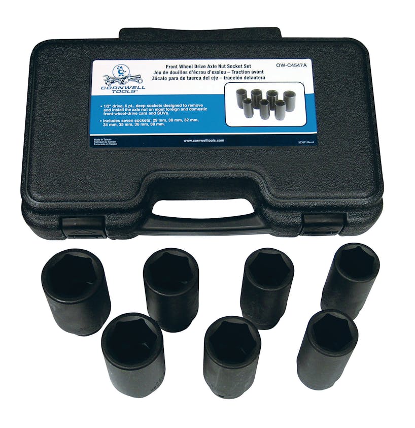 7Piece FrontWheelDrive Axle Nut Socket Set Fleet Maintenance