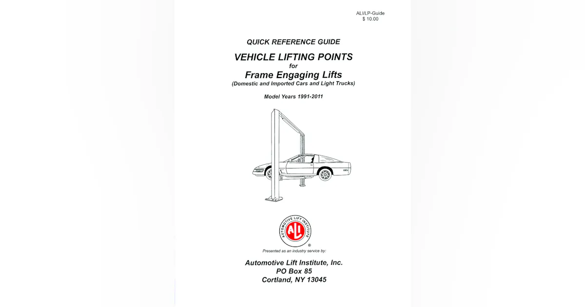 Vehicle Lifting Points, 2011 Edition | Fleet Maintenance
