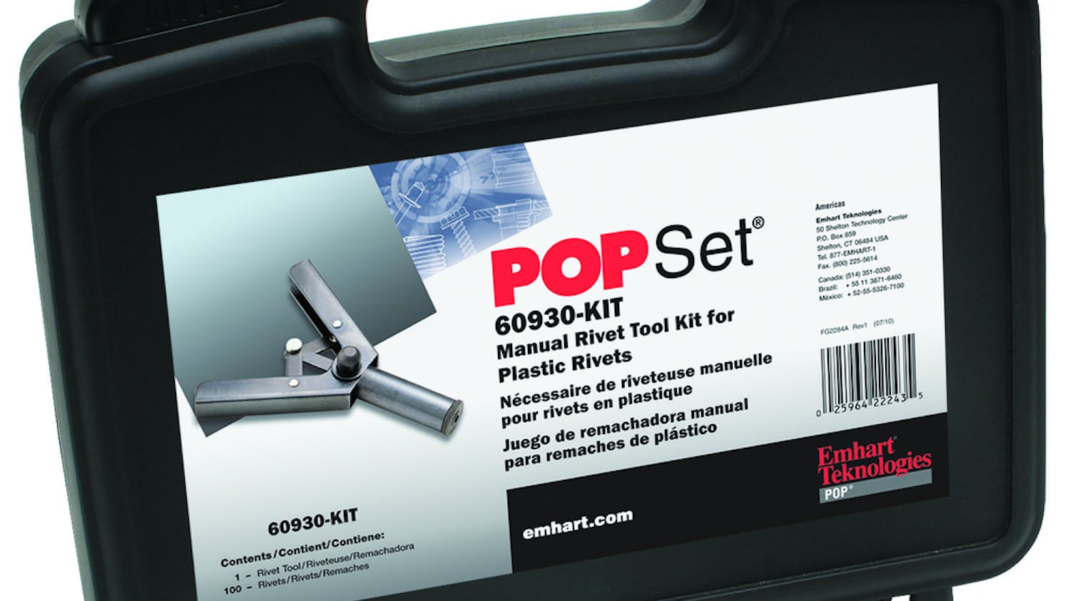 POPSet Plastic Rivet Tool Kit No. 60930KIT Fleet Maintenance
