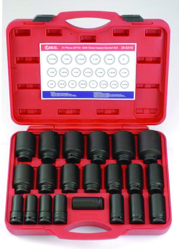 21pc 3/4"drive Deep Impact Socket Set Fleet Maintenance