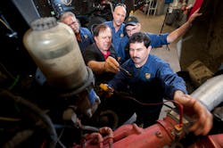 UPS does continual education and training for its technicians to help them keep their knowledge and skills up-to-date. This includes training on vehicle repairs and maintenance, as well as on shop test equipment. UPS does continual education and training for its technicians to help them keep their knowledge and skills up-to-date. This includes training on vehicle repairs and maintenance, as well as on shop test equipment.