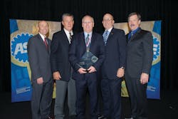From left to right: Tim Zilke (ASE President & CEO), Roger Foss (AYES Chairman), David White, Chuck Roberts (AYES President) and John Pfennig (ASE Chairman) From left to right: Tim Zilke (ASE President & CEO), Roger Foss (AYES Chairman), David White, Chuck Roberts (AYES President) and John Pfennig (ASE Chairman)