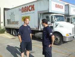 By switching to automated transmissions on its medium duty trucks, delivery fleet and moving company Two Amigos of Winnipeg, Canada, has effectively eliminated driver-related clutch and transmission issues. Cameron Quinn, driver (left) with fleet manager Brad Prociuk (right). By switching to automated transmissions on its medium duty trucks, delivery fleet and moving company Two Amigos of Winnipeg, Canada, has effectively eliminated driver-related clutch and transmission issues. Cameron Quinn, driver (left) with fleet manager Brad Prociuk (right).