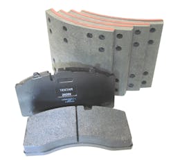 TMD’s Textar T3070 brake pad material and Textar T5000 drum brake lining are the first TMC-approved replacement options for newer tractor designs with air disc brakes on steer axles and drum brakes on drive axles. TMD’s Textar T3070 brake pad material and Textar T5000 drum brake lining are the first TMC-approved replacement options for newer tractor designs with air disc brakes on steer axles and drum brakes on drive axles.