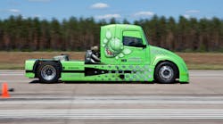 Mean Green, the world&rsquo;s fastest hybrid truck, will attempt new speed records April 27 at Wendover Airfield in Utah.