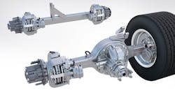 The Meritor FUELite tandem axle, the first member of Meritor&rsquo;s SoloDrive Series axles, delivers nearly 400 pounds in weight savings and a 2 percent increase in fuel efficiency when compared with a traditional 6x4 configuration.