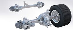 The Meritor FUELite tandem axle, the first member of Meritor’s SoloDrive Series axles, delivers nearly 400 pounds in weight savings and a 2 percent increase in fuel efficiency when compared with a traditional 6x4 configuration. The Meritor FUELite tandem axle, the first member of Meritor’s SoloDrive Series axles, delivers nearly 400 pounds in weight savings and a 2 percent increase in fuel efficiency when compared with a traditional 6x4 configuration.