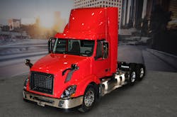 Volvo Truck’s natural gas-powered VNL model will be equipped with a 12-liter, 400 horsepower Cummins Westport ISX12 G engine that uses compressed or liquefied natural gas. Volvo Truck’s natural gas-powered VNL model will be equipped with a 12-liter, 400 horsepower Cummins Westport ISX12 G engine that uses compressed or liquefied natural gas.