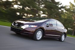 Hydrogen fuel cell vehicles, like this Honda FCX Clarity, are propelled by an electric motor that runs on electricity generated in a fuel cell, with the only emission being water. Hydrogen fuel cell vehicles, like this Honda FCX Clarity, are propelled by an electric motor that runs on electricity generated in a fuel cell, with the only emission being water.