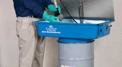Parts washers are available in a range of cleaning solutions and levels of cleanliness. Shown here is a typical sink on a drum, manual cleaning style unit.