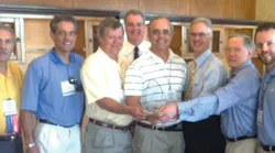 Pictured are (from left to right)- Steve Robinson, Steve Bennett, Hal Bennett, Frank Sonzala, Jeff Bennett, Tim Musgrave, Paul Bennett and Todd Bennett.