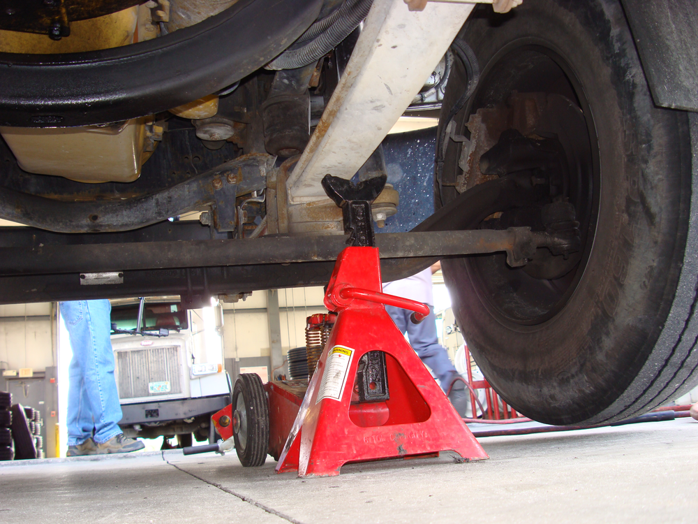 This is a prime example of shock loading. The jack stand is positioned as a 'stop' and may not be able to prevent the vehicle from crashing to the ground if the jack fails or the vehicle slips off the jack.