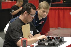 TMCSuperTech competitors have to demonstrate their knowledge, skills and aptitude with commercial vehicles while being scrutinized by ever present judges. TMCSuperTech competitors have to demonstrate their knowledge, skills and aptitude with commercial vehicles while being scrutinized by ever present judges.