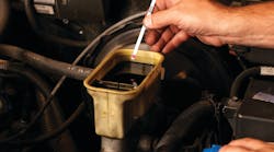 Testing for brake fluid contamination. Testing for brake fluid contamination.
