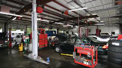 Fourteen bays plus parts storage, and clean as a whistle.