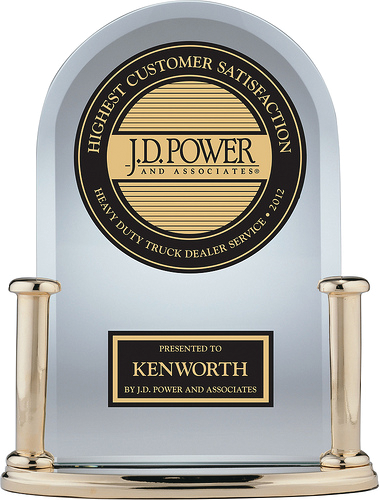 Kenworth Truck Company achieved the highest customer satisfaction ranking among truck owners in the Heavy Duty Dealer Service Segment, according to the J.D. Power and Associates 2012 Heavy Duty Truck Customer Satisfaction Study(SM). The annual study ranks customer satisfaction by evaluating manufacturer performance. This year's study results are based on interviews with primary maintainers of one-year-old (model year) Class 8 trucks and include the 2010 EPA certified engines for the first time. Kenworth was well-ranked in the study&rsquo;s key service categories, which include Dealer Facility, Service Quality, Service Delivery, Service Initiation, and Service Advisor.