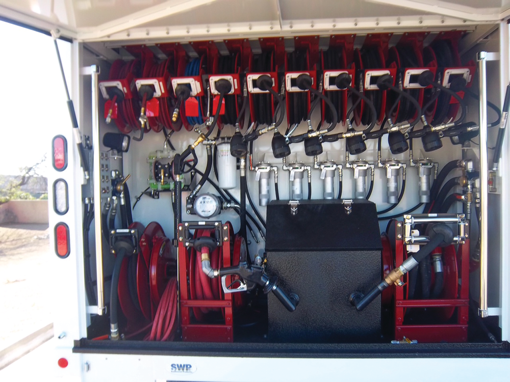 For lube trucks used in colder environments, spec'ing an enclosed, heated lube body will keep fluids at an appropriate temperature for ease of transfer and maximum flow rate.