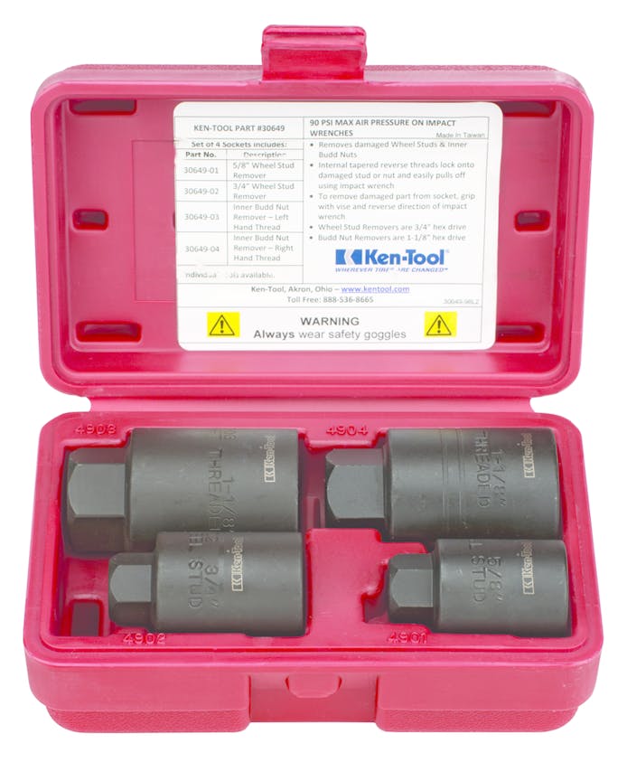 4Piece H.D. Wheel Stud Remover Set Fleet Maintenance