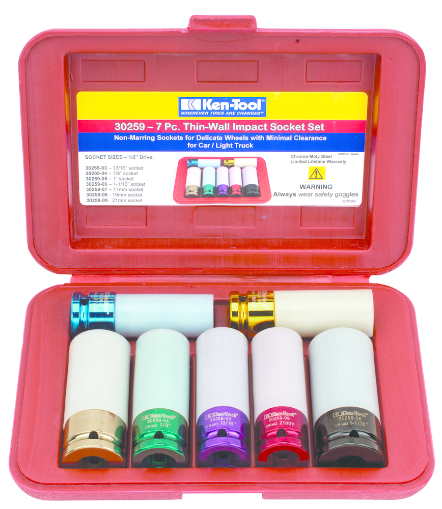7-Piece Thin-Wall Impact Socket Set