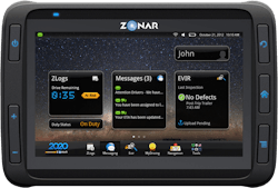 Zonar says its 2020 telematics tablet pushes the limits of transportation technology with fleet applications, tailored data and verified inspections, plus provides new insights and visibility into aspects of fleet management. Zonar says its 2020 telematics tablet pushes the limits of transportation technology with fleet applications, tailored data and verified inspections, plus provides new insights and visibility into aspects of fleet management.