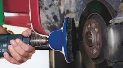 BEFORE: A wheel hub with residue, prior to using the Mueller Kueps Wheel Hub Grinder.