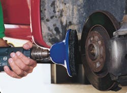 BEFORE: A wheel hub with residue, prior to using the Mueller Kueps Wheel Hub Grinder. BEFORE: A wheel hub with residue, prior to using the Mueller Kueps Wheel Hub Grinder.