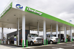 Clean Energy last year received a $150 million cash infusion from Chesapeake Energy Co. to help it build the nationwide network of LNG fueling stations for heavy-duty trucks.
