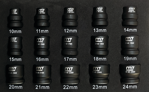 15 pc. Stubby Impact Socket Set, No. MA42015M