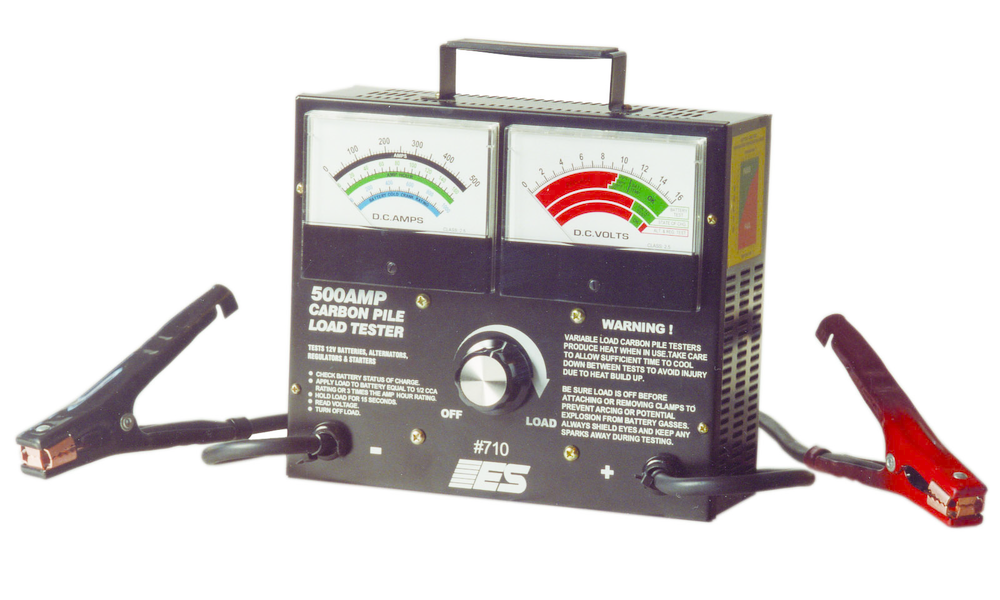 Use a load tester, such as the ESI 710 500-amp Carbon Pile Load Tester, for consistent battery testing results.