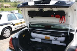 The vehicles were outfitted autogas systems that have a bi-fuel capacity that allows drivers to switch back to gasoline if an autogas filling station cannot be reached. The vehicles were outfitted autogas systems that have a bi-fuel capacity that allows drivers to switch back to gasoline if an autogas filling station cannot be reached.