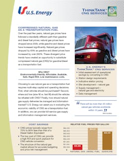U.S. Energy Services helps fleet operators convert to CNG as a transportation fuel U.S. Energy Services helps fleet operators convert to CNG as a transportation fuel
