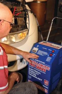 'Intelligent' battery chargers, such as the Associated Equipment Intellematic series chargers, are essential to correctly charge AGM and all other battery types saving money for both shop owners and their customers. 'Intelligent' battery chargers, such as the Associated Equipment Intellematic series chargers, are essential to correctly charge AGM and all other battery types saving money for both shop owners and their customers.