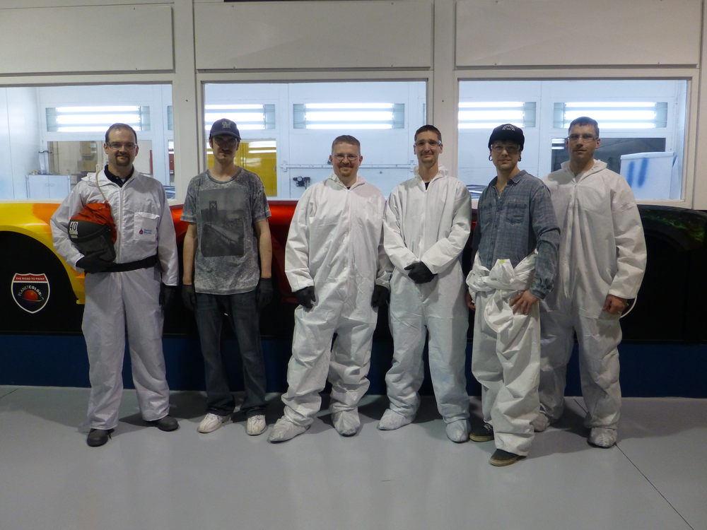 Class participants, from left to right: Sherwin Williams Trainer Robert Smith; Justin Burmesch, Jamie's Truck & Trailer Paint; John Hunt, J.W. Hunt; Shawn Swartzenbruber, Ty's Auto Parts; Matt Spencer, J.W. Hunt; Luke Shantz, J.W. Hunt.