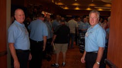 John Cross, left, and Pete Hofbauer, right, welcome attendees to the trade show during the grand opening. John Cross, left, and Pete Hofbauer, right, welcome attendees to the trade show during the grand opening.