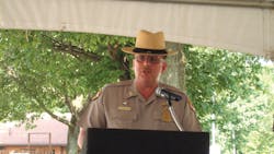 On behalf of Maryland State Police Commercial Vehicle Enforcement Division, its commander, Captain Norman Dofflemyer, accepted the ITS America’s Smart Solution Spotlight Award which honors companies and organizations for their successful use of innovative technologies to create a safer, cleaner, more efficient and sustainable transportation system. On behalf of Maryland State Police Commercial Vehicle Enforcement Division, its commander, Captain Norman Dofflemyer, accepted the ITS America’s Smart Solution Spotlight Award which honors companies and organizations for their successful use of innovative technologies to create a safer, cleaner, more efficient and sustainable transportation system.