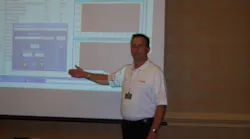 Scott McEwen of Bosch Automotive explains the growing market for DPF during the ISN Tool Dealer Expo in Orlando, Fla.