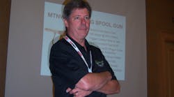 Mike Cooper of Nu-Tec Systems reviews Mountain and Monster brand welding tools during the ISN dealer expo in Orlando, Fla. Mike Cooper of Nu-Tec Systems reviews Mountain and Monster brand welding tools during the ISN dealer expo in Orlando, Fla.