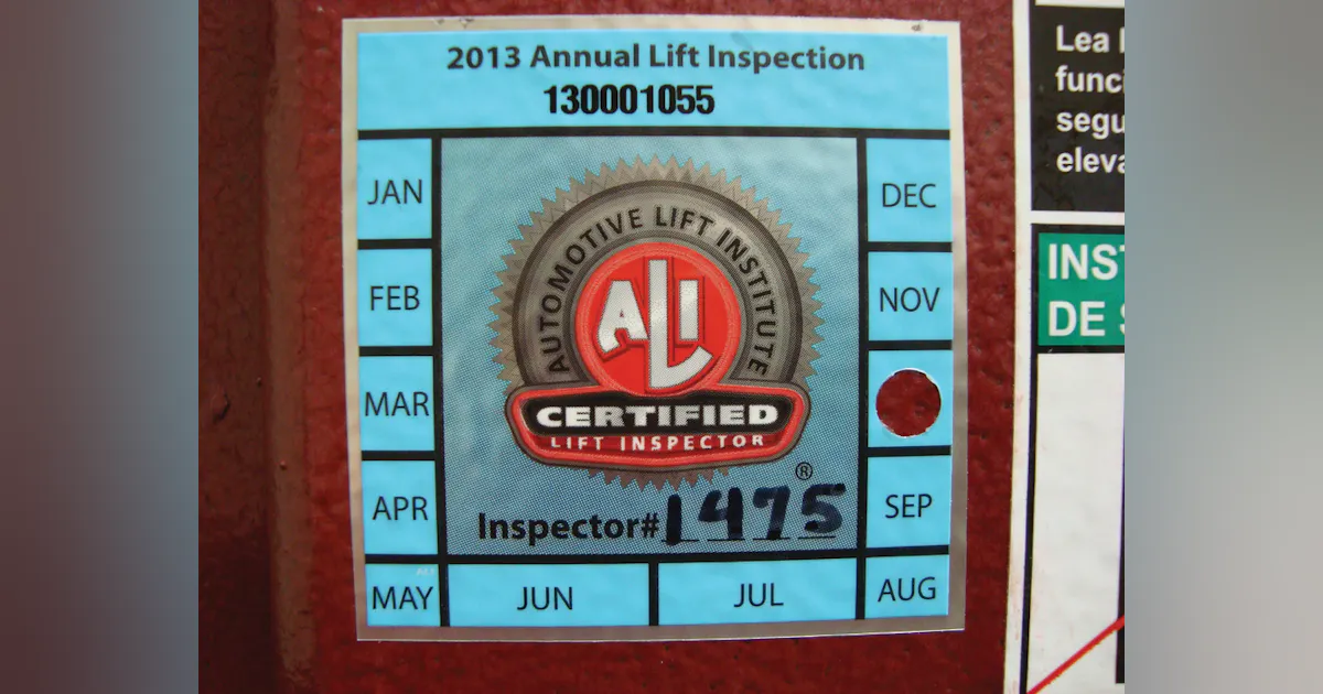 Ali Inspection Logos Tech Tip: Annual inspections keep lifts performing | Fleet Maintenance
