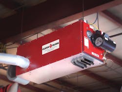 Clean Burn's low-profile waste oil furnaces, intended for small to mid-sized facilities and those areas with limited ceiling heights, can be utilized as unit heaters or can be ducted as central furnaces. Clean Burn's low-profile waste oil furnaces, intended for small to mid-sized facilities and those areas with limited ceiling heights, can be utilized as unit heaters or can be ducted as central furnaces.