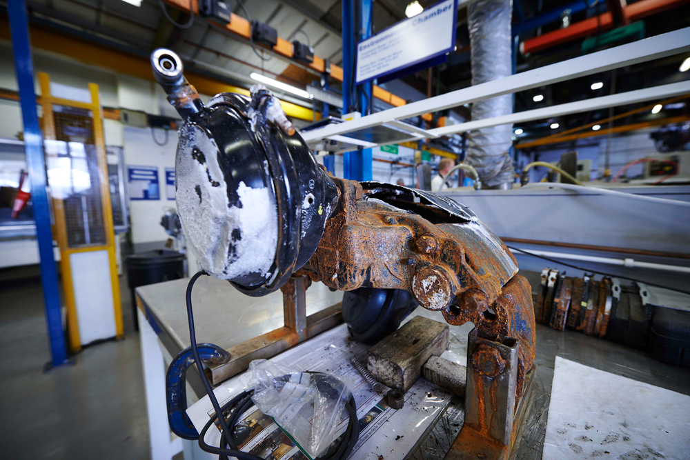 Among the equipment in the test labs are fatigue testing stands, corrosion chambers and environmental chambers to evaluate how well brakes fair in harsh conditions.