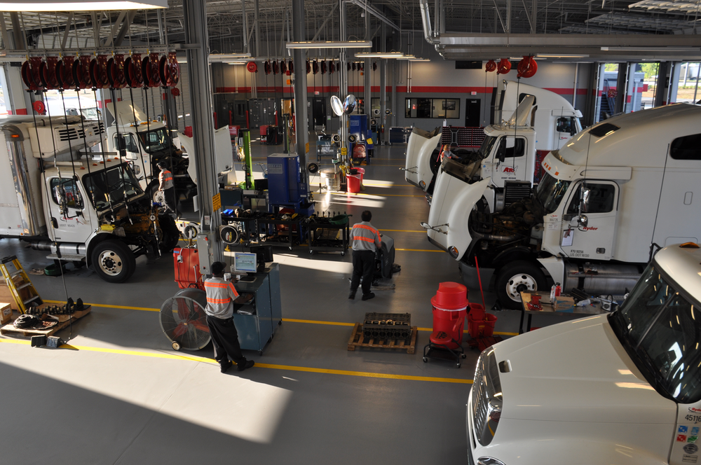 Resource conservation in a maintenance facility results in cost savings, safety, reductions in greenhouse gas emissions, advanced lighting in the work space and continuous improvement, which helps drive efficiencies and service and increases productivity and worker safety.