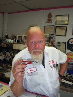 Mike Ford carries his (1.) Snap-on ignition pliers in his pocket since he always seems to need the tool. Mike Ford carries his (1.) Snap-on ignition pliers in his pocket since he always seems to need the tool.