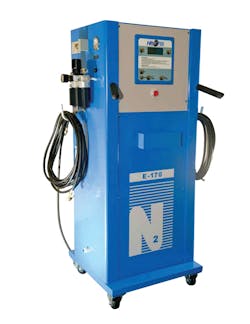 The E-170 produces 13.5 CFM of high-purity nitrogen gas, and converts up to six tires simultaneously. The E-170 produces 13.5 CFM of high-purity nitrogen gas, and converts up to six tires simultaneously.