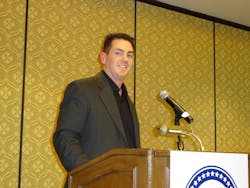 Bob Stewart tells NASTF members GM wants to hear about counterfeit scan tools being sold; the company is taking action. Bob Stewart tells NASTF members GM wants to hear about counterfeit scan tools being sold; the company is taking action.