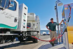 Beer distributor J.J. Taylor is transitioning one of its delivery fleets to CNG-powered tractors and has installed its own CNG fueling station. Beer distributor J.J. Taylor is transitioning one of its delivery fleets to CNG-powered tractors and has installed its own CNG fueling station.