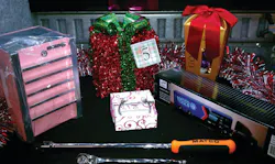 Raffle prizes enhance the interiror of the truck if properly arranged.