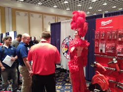 The 'chance to win' game at the Milwaukee Electric booth grabbed attention at the trade show at the Cornwell Tools Tool Rally. The 'chance to win' game at the Milwaukee Electric booth grabbed attention at the trade show at the Cornwell Tools Tool Rally.