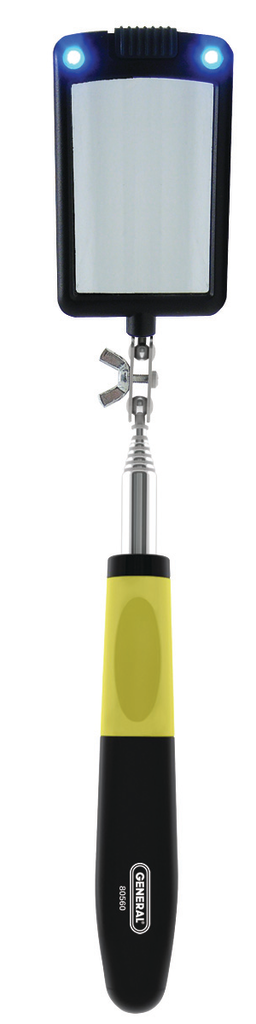 An inspection mirror, such as the 80560 fro General Tools & Instruments, will find accumulation of oil and dust at a connection, a service fitting, or on the condenser fins. For information on this tool, go to VehicleServicePros.com/11321950.